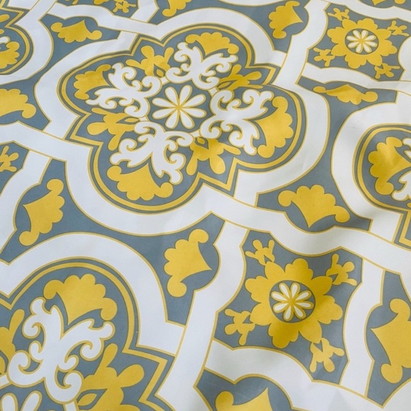 Drift Away Other - Set of 6, 52”x84” grommeted grey/white/yellow curtain panels